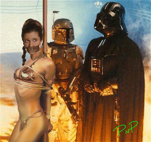 Princess Leia at the mercy of her captors. 